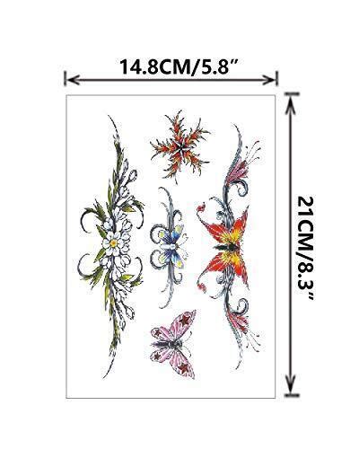 Flowers Butterfly Body Waist Waterproof Fake Temporary Tattoo Stickers Woman Ebay