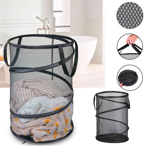 Tsv Pop Up Collapsible Mesh Laundry Hamper Spiral Laundry Basket With