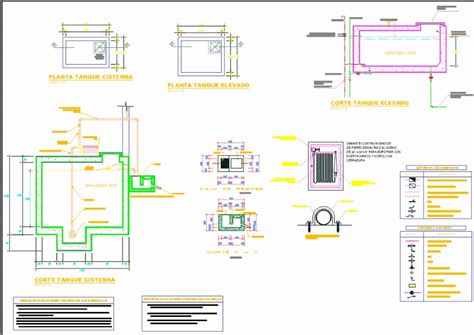 Tanque Cisterna Y Tanque Elevado En Autocad Cad 9948 Kb Bibliocad