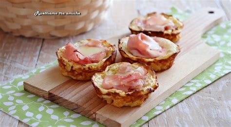 Cestini Di Patate Ripieni Con Prosciutto Cotto E Mozzarella