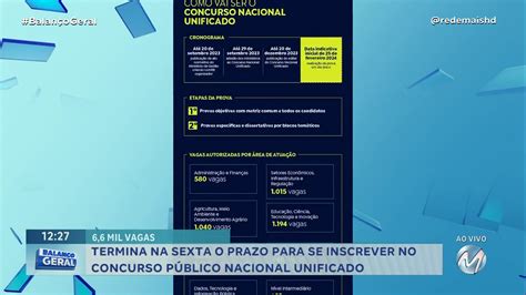 Prazo Para Se Inscrever No Concurso P Blico Nacional Unificado Termina