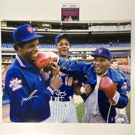 서명 및 서명된 MIKE TYSON DARRYL STRAWBERRY DWIGH