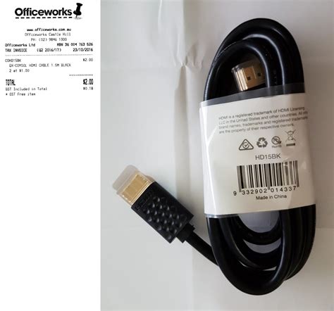 Hdmi Cable 15m 1 Officeworks Ozbargain