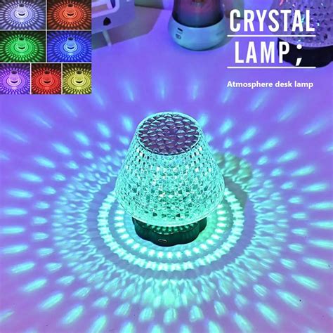 1 PC Led Crystal Table Lamp Rose Light 3 16 Colors Charging Romantic