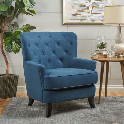 Annelia Contemporary Button Tufted Upholstered Fabric Club Chair W