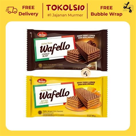 Jual Wafello Wafer Roma Coklat Caramel Pack Isi Pcs Gr