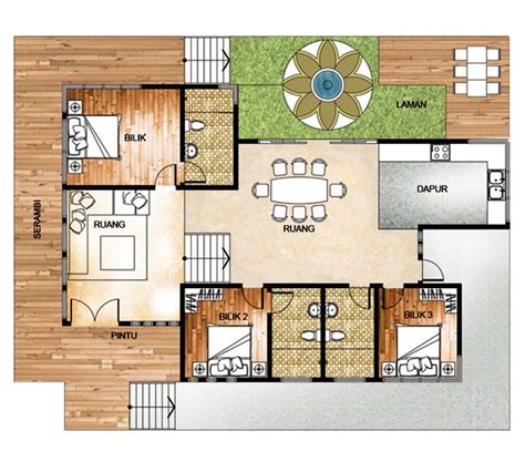 Reka Bentuk Plan Rumah Kampung 3 Bilik Rumah Design Moden 4 Bilik