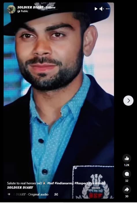 Virat Kohli Not Sacked As Bsf ‘ambassador Viral Post Fake