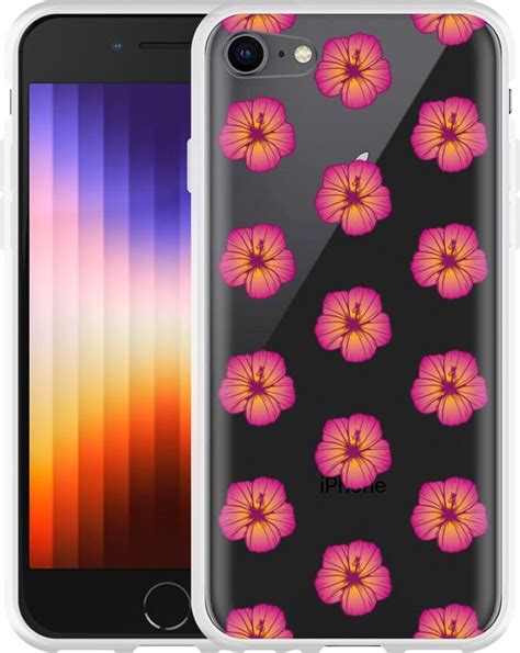 Hoesje Geschikt Voor IPhone SE 2020 Hawaiiaanse Bloemen II Bol