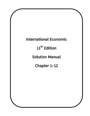 International Economics Th Edition Salvatore Solutions