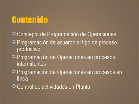 Programaci N De Las Operaciones