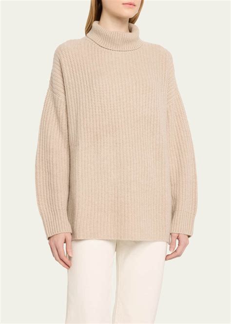 Lisa Yang Therese Cashmere Ribbed Turtleneck Sweater Bergdorf Goodman