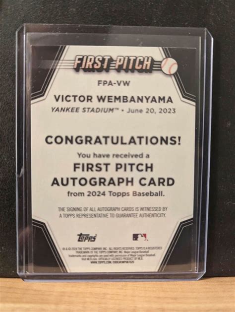 Topps Series First Pitch Auto Black Victor Wembanyama Fpa