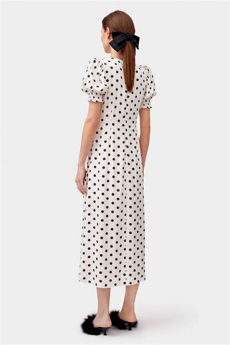 White Polka Dot Dress Sleeper Dress With Black Dots