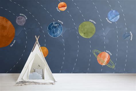 Educational kids, Space Art for Kids, Cartoon solar system, Solar system wall art, Solar system ...