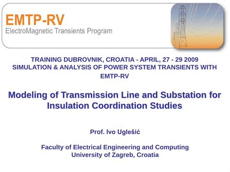 PDF Modeling Of Transmission Line And Substation For 1 TRAINING