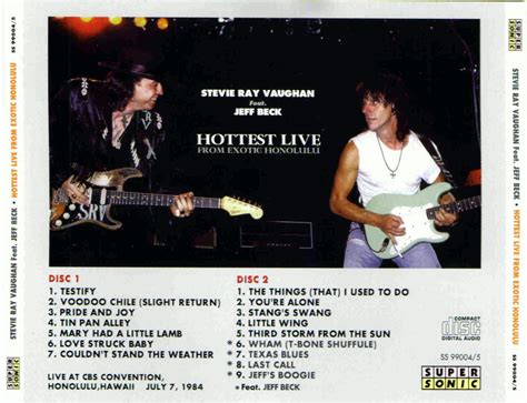 Stevie Ray Vaughan Double Trouble Hottest Live From Exotic Honolulu