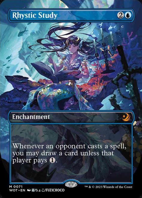 Rhystic Study Anime Borderless Price From Mtg Wilds Of Eldraine