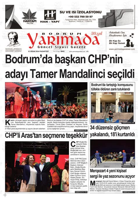 Nisan Tarihli Bodrum Yarimada Gazete Man Etleri