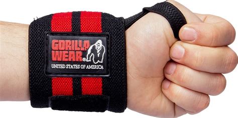 Gorilla Wear Wrist Wraps Pro Zwart Rood Fitnessmerken Nl