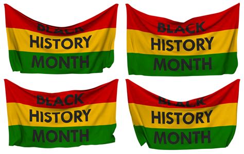 Black History Month Pinned Flag From Corners Isolated With Different