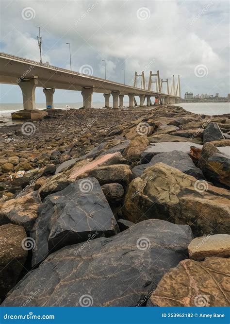 Bandra-Worli Sea Link View from Worli Koliwada Jetty in Mumbai Stock ...