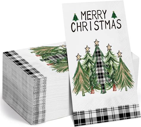 Amazon Pasimy 100 Pcs Christmas Tree Beverage Napkins Disposable