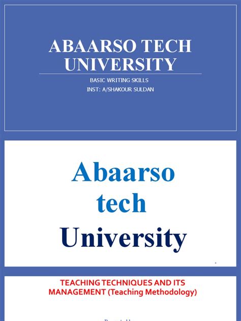 Abaarso Tech University Download Free Pdf Teaching Method Learning