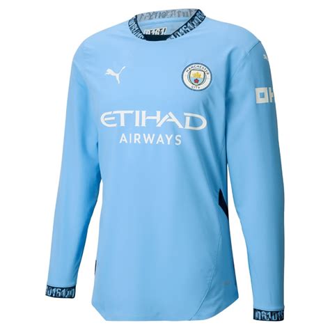 Maillot Manchester City Domicile 2024 25 ML Authentic Maillots De