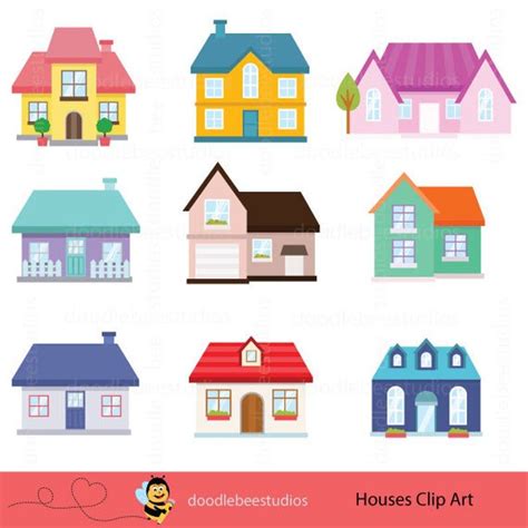 Houses Clipart, Houses Clip Art, Buildings Clipart, Cottage Clipart ...