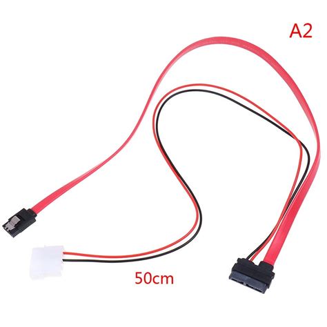 50cm 7 6 Pin Slimline SATA Cable For Slim Laptop SATA DVD CD RW