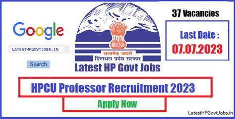 HPCU Professor Recruitment 2023 37 Vacancies