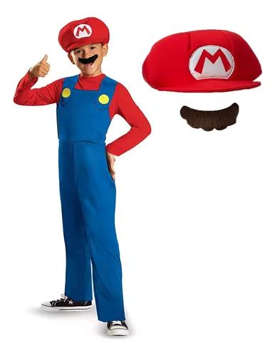 Disfraz Super Mario Bros Niño Overol Nintendo Sombrero Bigote Meses