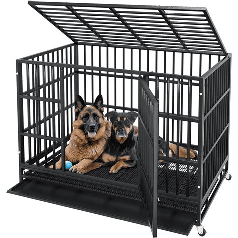 Waleaf 48 Inch Heavy Duty Dog Crate With Wheels For Indoor And Outdoor