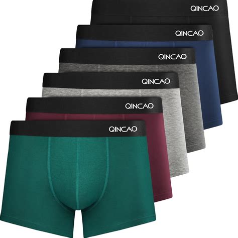 Qincao Boxers Homme Lot De Coton Sous V Tement Fitted Trunk Cale Ons