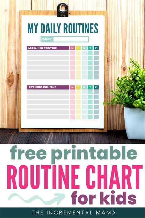 Free Printable Kid’s Daily Routine Chart Template - The Incremental Mama