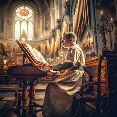 Premium Ai Image A Musician Playing Traditional Catholic Hymns On A