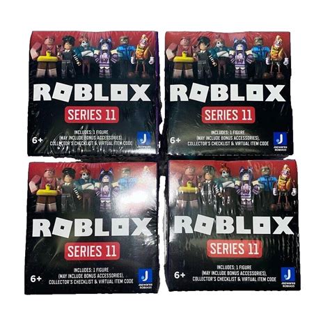 Roblox Series 11 Mystery Blind Figure Box Purple May Have Bonus Code Lot Of 4 4665742826