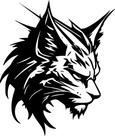 Wildcat, Black and White Vector illustration 29192092 Vector Art at ...