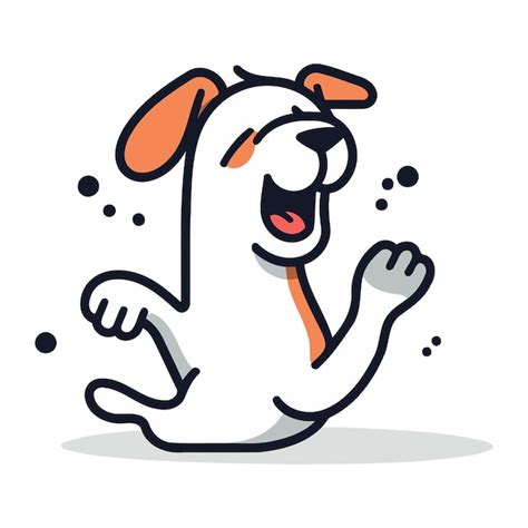 Cute Cartoon Hund L Uft Vektor Illustration Im Doodle Stil Premium Vektor