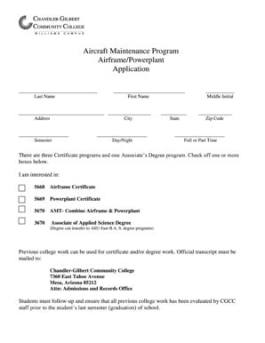 Fillable Online Cgc Maricopa Aircraft Maintenance Program Airframe