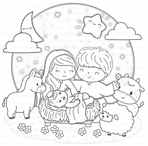 Pin de Rachel em advent Desenho de presepio Páginas para colorir