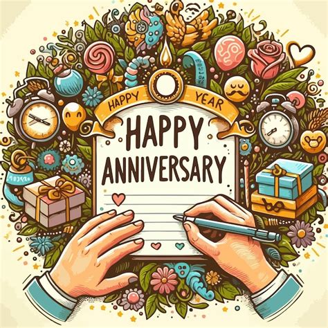 Premium Vector Happy Anniversary Celebration Design Vector Illustration