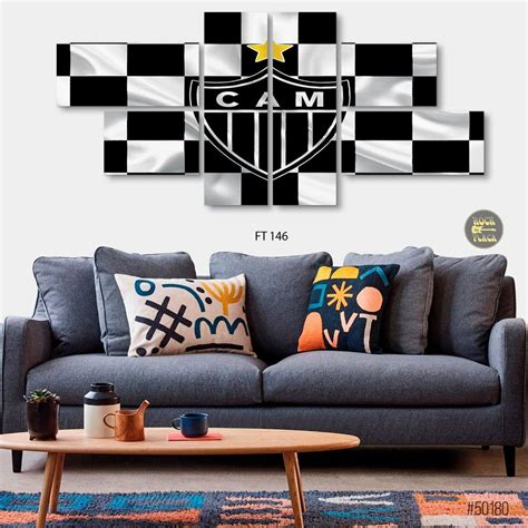 Quadro Painel Decorativo Atlético Mineiro 6 Pçs 1 33x61cm Elo7