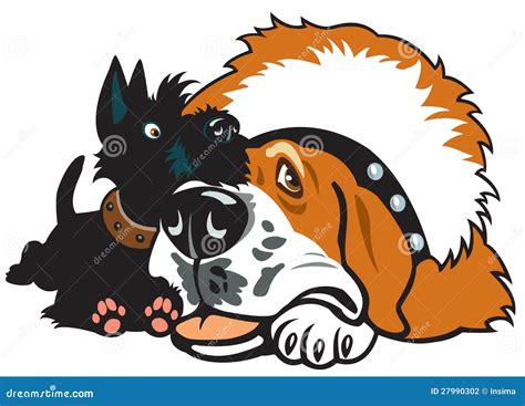 Two Cartoon Dogs Vector Illustration | CartoonDealer.com #27990302