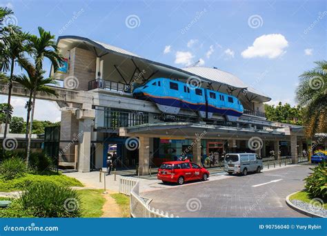 The Monorail Train Sentosa Express From Singapore Island To Se