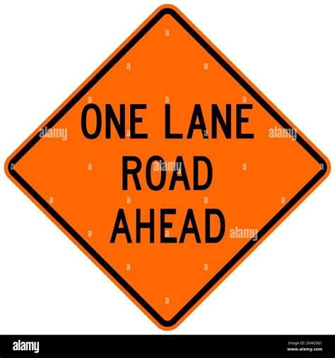 One Lane Road Ahead Sign Hi Res Stock Photography And Images Alamy