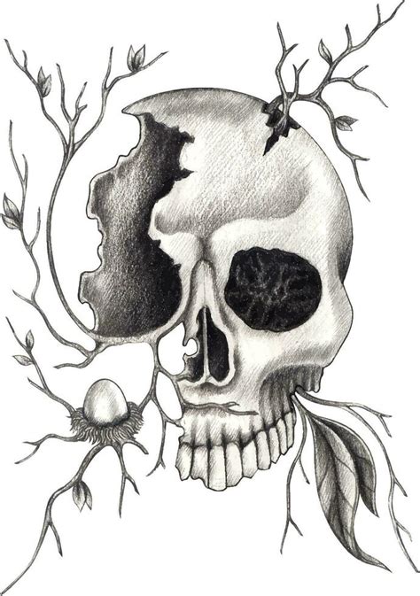 Surreal Skull Hand Drawing And Make Graphic Vector Vector