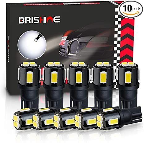 BRISHINE 194 LED Bulbs 6000K Xenon White Extremely Bright 5630 Chipsets