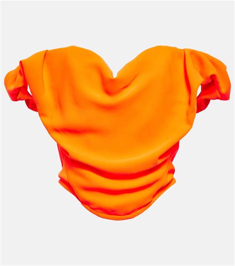 Sunday Off Shoulder Cr Pe Corset Top In Orange Vivienne Westwood